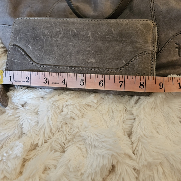 Frye Leather Zip Wallet in Distressed Gray - Picture 5 of 6